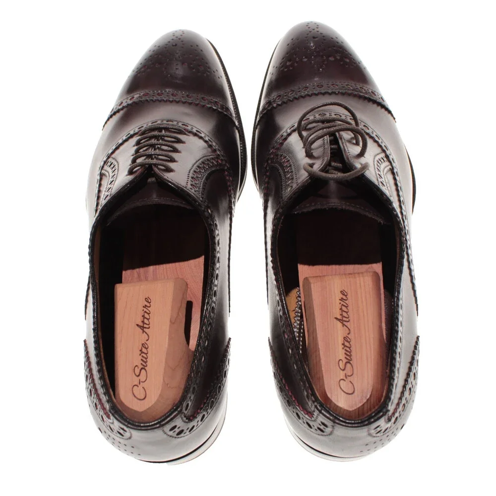 Di Bianco NWD Lace Up Oxford Dress Shoes Size 39.5 (US 6.5) in Brown Leather